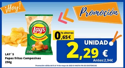 Catálogo Cash Jesuman en Arona | Papas fritas campesinas Lay´s de 250g tan solo por 2,29€ | 8/5/2025 - 14/5/2025