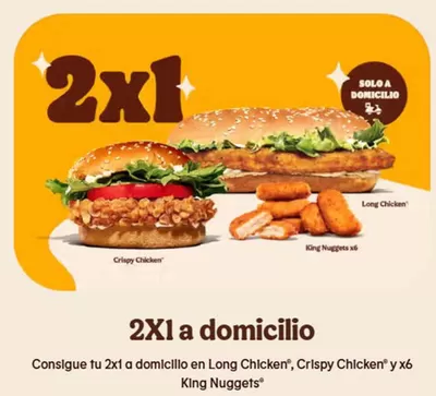 Ofertas de Restauración en Algete | 2X1 a domicilio de Burger King | 8/5/2025 - 2/6/2025