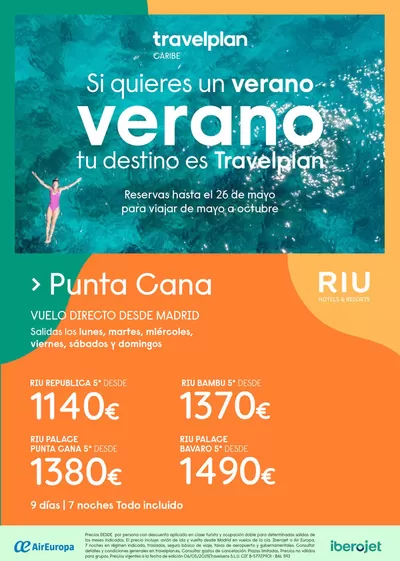 Ofertas de Viajes en Gelves | Travelplan Playa Bavaro/Punta Cana de Travelplan | 9/5/2025 - 31/10/2025