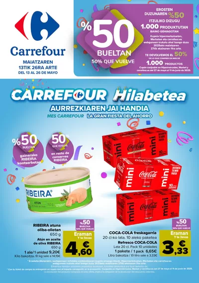 Catálogo Carrefour en Sestao | 50% QUE VUELVE + 2ªUD. AL -50% | 13/5/2025 - 26/5/2025