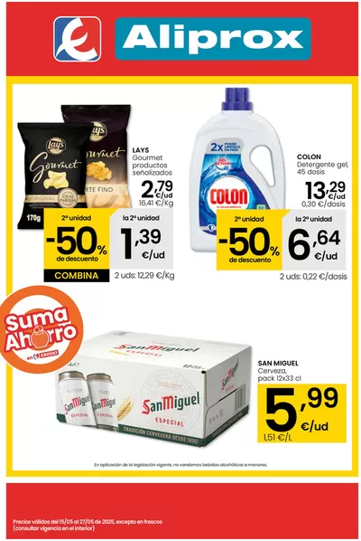 Ofertas de Hiper-Supermercados en Boltaña | SUMA AHORRO Aliprox de Eroski | 15/5/2025 - 27/5/2025