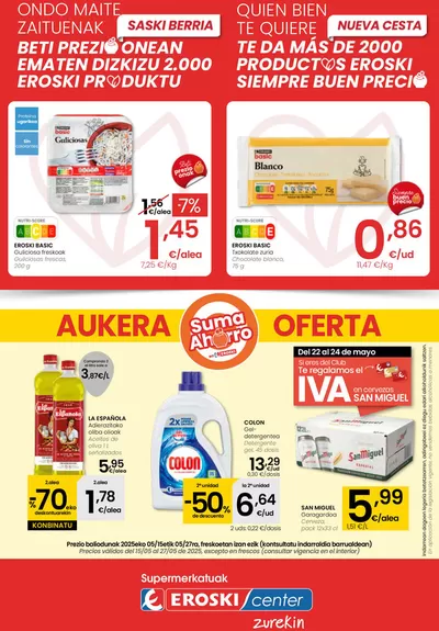 Catálogo Eroski en Olite | AUKERA OFERTA EROSKI CENTER | 15/5/2025 - 28/5/2025