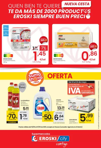 Ofertas de Hiper-Supermercados en Vargas | SUMA AHORRO EROSKI CITY de Eroski | 15/5/2025 - 28/5/2025