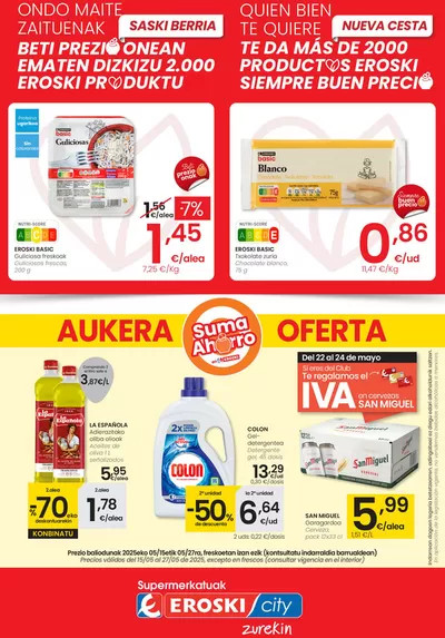 Catálogo Eroski en Olite | AUKERA OFERTA EROSKI CITY | 15/5/2025 - 27/5/2025