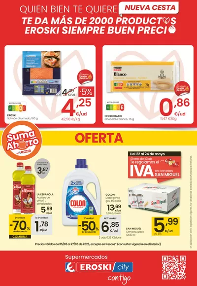 Ofertas de Hiper-Supermercados en Port de Pollença | SUMA AHORRO City Baleares de Eroski | 15/5/2025 - 27/5/2025