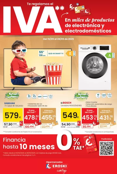 Ofertas de Hiper-Supermercados en Aldeanueva de Ebro | Te regalamos el IVA de Eroski | 15/5/2025 - 28/5/2025