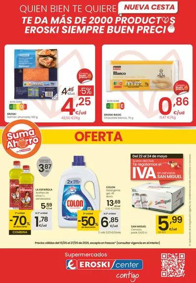 Ofertas de Hiper-Supermercados en Port de Pollença | SUMA AHORRO Mercat de Eroski | 15/5/2025 - 27/5/2025
