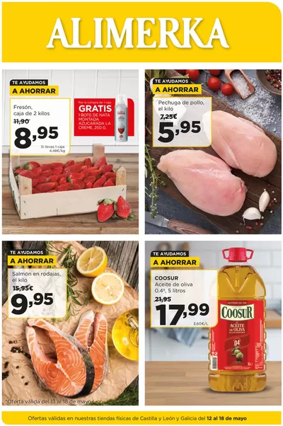 Catálogo Alimerka en León | Ofertas válidas en nuestras tiendas físicas de Castilla y León y Galicia del 12 al 18 de mayo | 13/5/2025 - 18/5/2025