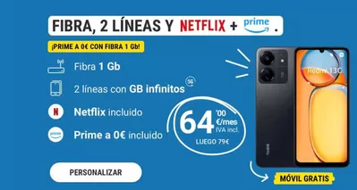 Ofertas de Informática y Electrónica en Sant Fruitós de Bages | ¡PRIME A 0€ CON FIBRA 1 Gb! de Yoigo | 13/5/2025 - 31/5/2025