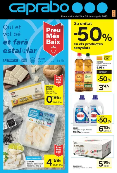 Ofertas de Hiper-Supermercados en Sant Llorenç d'Hortons | 2a Unitat -70% de Caprabo | 15/5/2025 - 28/5/2025