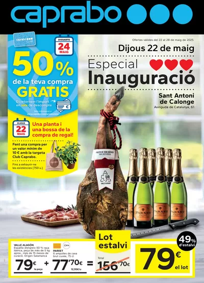 Ofertas de Hiper-Supermercados en Bisbal d Empordà | Especial inauguració de Caprabo | 22/5/2025 - 28/5/2025