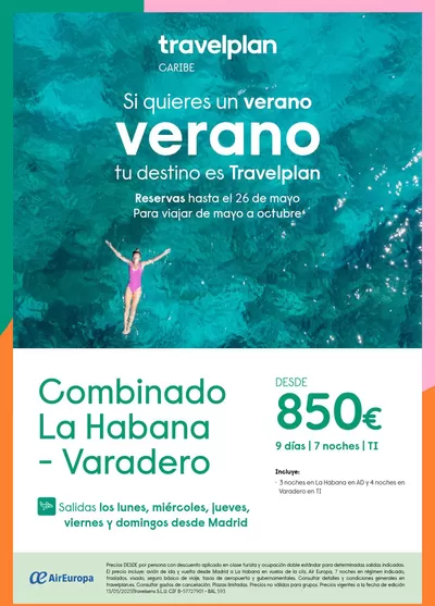 Ofertas de Viajes en Errenteria | Travelplan Combinados Cuba de Travelplan | 14/5/2025 - 31/10/2025