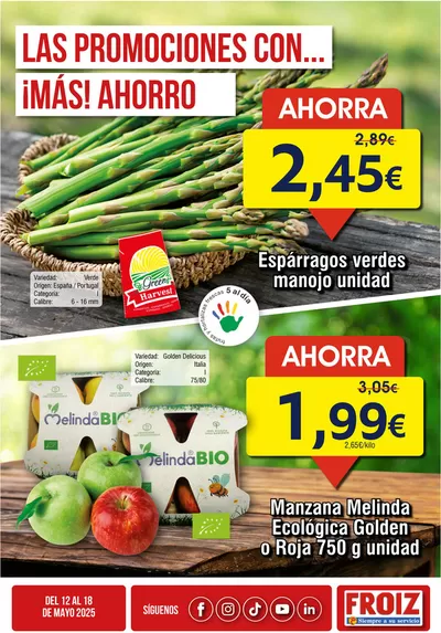 Ofertas de Hiper-Supermercados en Cedeira | LAS PROMOCIONES CON... ¡MÁS! AHORRO de Froiz | 14/5/2025 - 18/5/2025