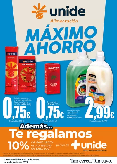 Ofertas de Hiper-Supermercados en Navaluenga | Máximo Ahorro en UNIDE Alimentación Península de UNIDE Alimentación | 22/5/2025 - 4/6/2025