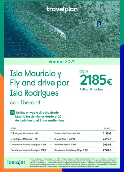 Ofertas de Viajes en Almansa | Travelplan Mauricio de Travelplan | 22/6/2025 - 21/9/2025