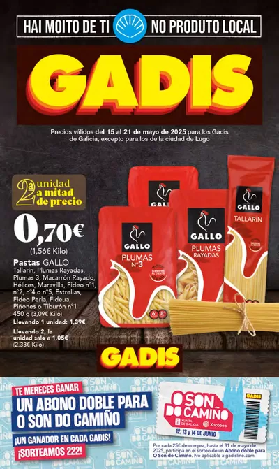 Ofertas de Hiper-Supermercados en Cedeira | Precios válidos del 15 al 21 de mayo de 2025  de Gadis | 15/5/2025 - 21/5/2025