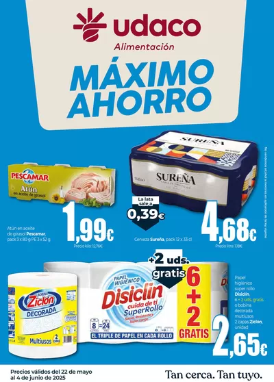 Ofertas de Hiper-Supermercados en San Miguel de Abona | Máximo Ahorro UDACO Canarias de UDACO | 22/5/2025 - 4/6/2025