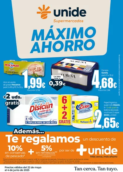 Catálogo Unide Supermercados en San Miguel de Abona | Máximo Ahorro UNIDE Supermercados Canarias | 22/5/2025 - 4/6/2025