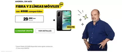 Catálogo MÁSmóvil en Granada | FIBRA Y 2 LÍNEAS MÓVILES con 40GB compartidos | 20/5/2025 - 2/6/2025