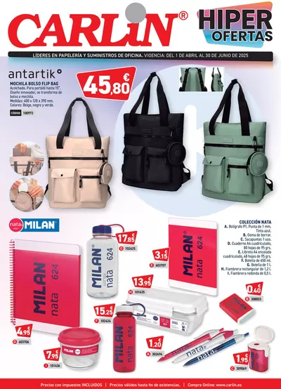 Ofertas de Libros y Papelerías en Azpeitia | HIPER OFERTAS PAPELERÍA Nº5 de Carlin | 21/5/2025 - 30/6/2025