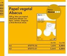 Oferta de Papel vegetal  por 1,65€ en Abacus