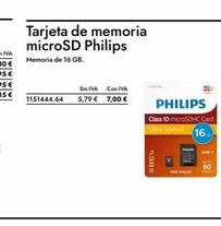 Oferta de Tarjeta de memoria Philips por 7€ en Abacus