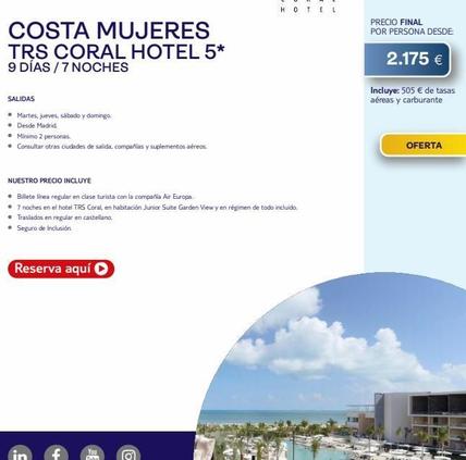 Oferta de Hoteles  por 2175€ en Tui Travel PLC