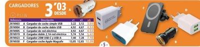 Oferta de Cargador de coche  en Folder