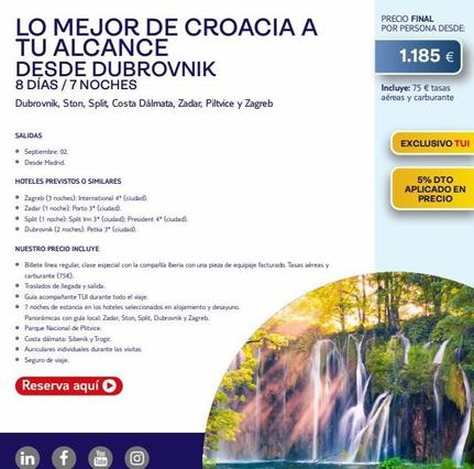 Oferta de Split  por 1185€ en Tui Travel PLC