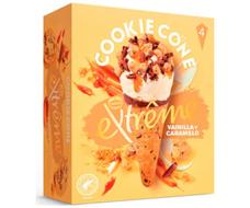 Oferta de Cono cookie extreme Vainilla y Caramelo (pack de 4uds) por 3,95€ en 5 Océanos