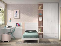 Oferta de Dormitorio juvenil completo Tiza – Blanco – Pink – Tirador Vizor por 1720€ en Adama Muebles