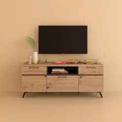 Oferta de Mueble Bajo TV 2 puertas – 1 cajón y hueco – 160 x 53 x 42 cm por 287€ en Adama Muebles