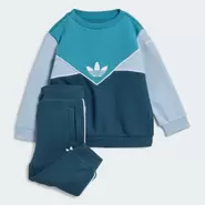 Oferta de Conjunto sudadera cuello redondo y pantalón Adicolor por 35€ en Adidas