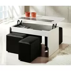 Oferta de Mesa centro elevable M64 blanco negro 101 cm. por 119€ en Ahorro Total