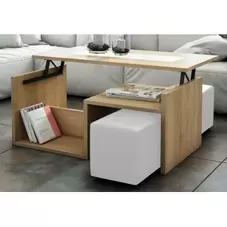 Oferta de Mesa centro elevable Manhattan cambrian blanco 101 cm. por 129€ en Ahorro Total