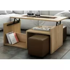 Oferta de Mesa centro elevable Manhattan cambrian choco 101 cm. por 129€ en Ahorro Total