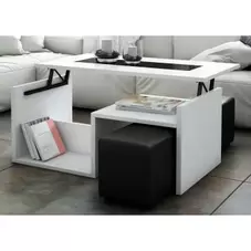 Oferta de Mesa centro elevable Manhattan blanco negro 101 cm. por 129€ en Ahorro Total