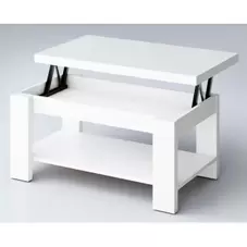 Oferta de Mesa centro elevable blanco 110x55 cm. por 129€ en Ahorro Total