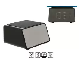 Oferta de Altavoz/despertador inalámbrico negro por 25€ en Ale-Hop