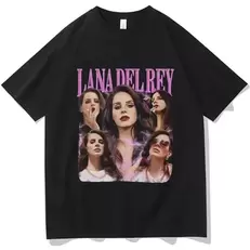 Oferta de Camiseta estampada de cantante Lana Del Rey para hombre y mujer por 0,99€ en Aliexpress