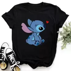 Oferta de Disney-camisetas de Lilo & Stitch para mujer por 0,99€ en Aliexpress