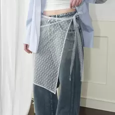 Oferta de INS Blogger-falda de gasa en capas de encaje con lazo para niña por 4,45€ en Aliexpress