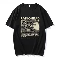 Oferta de Camiseta clásica Vintage de Radiohead para Hombre y mujer por 0,99€ en Aliexpress