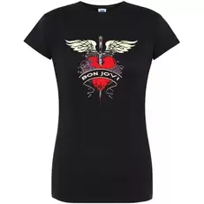 Oferta de Camiseta de chica ligeramente entallada - Bon Jovi - 100% algodón - cuello redondo Marca JHK - Punto liso de algodón  - 150 gramos/*m2 - por 13,5€ en Aliexpress