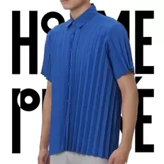 Oferta de Camisa plisada informal de negocios para hombre por 56,69€ en Aliexpress