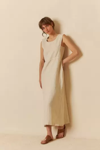 Oferta de VESTIDO MIDI LINO por 129€ en Indi & Cold