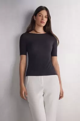 Oferta de Camiseta con Cuello Barco en Fresh Bamboo por 25,9€ en Intimissimi