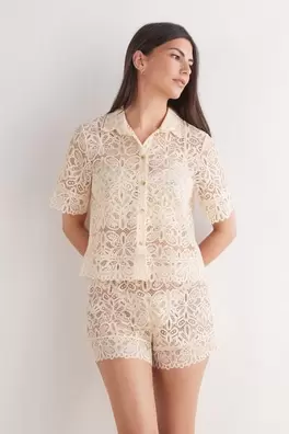 Oferta de Camisa Manga Corta de Encaje Italian Riviera por 49€ en Intimissimi