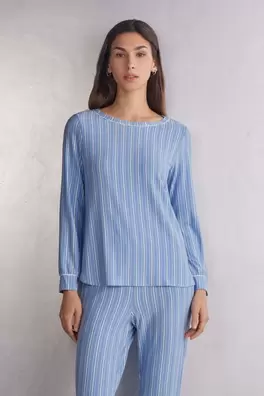 Oferta de Camiseta Modal Cuello Barco Oxford Stripes por 29,9€ en Intimissimi