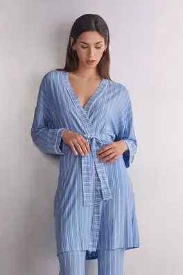 Oferta de Kimono Modal Oxford Stripes por 49,9€ en Intimissimi